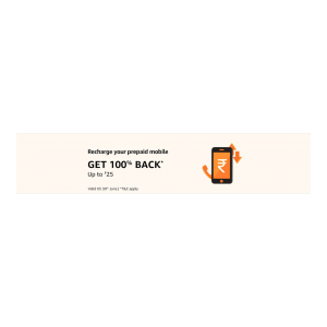 Prepaid Recharge: Get 100% cashback upto 25 in Amazon(Collect Offer)